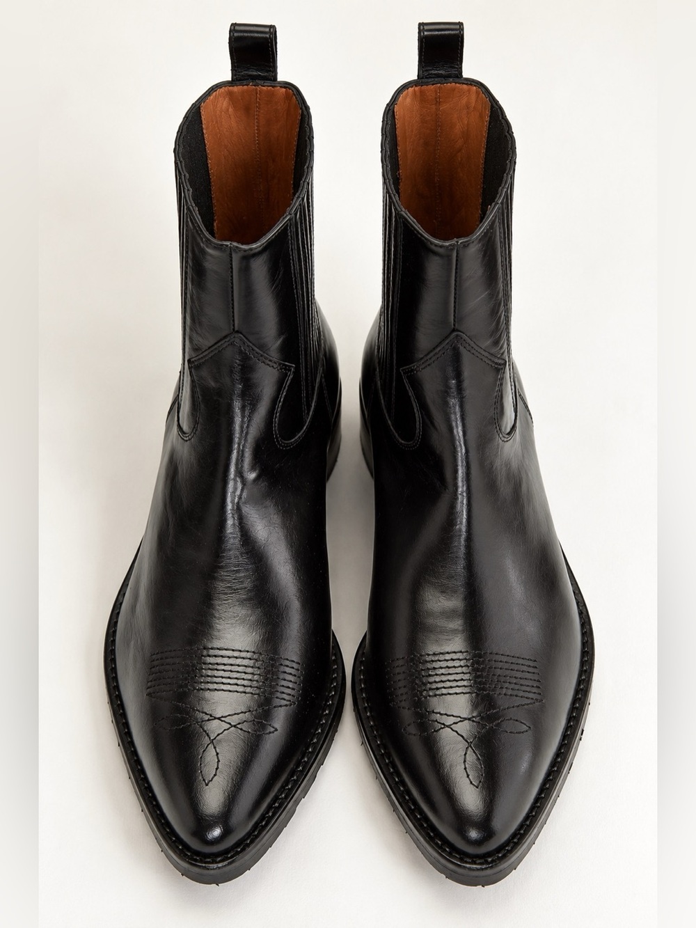 Toga Virilis Black Hard Leather Chelsea Boots – IT 40